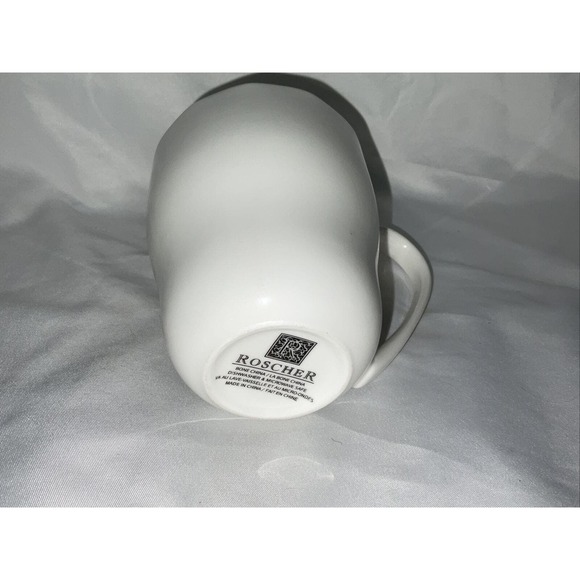 ROSCHER FINE BONE WHITE CHIN SCALLOPED EDGE COFFEE TEA MUG CUP - Picture 5 of 8